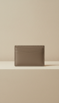 Portacarte moderno in pelle taupe