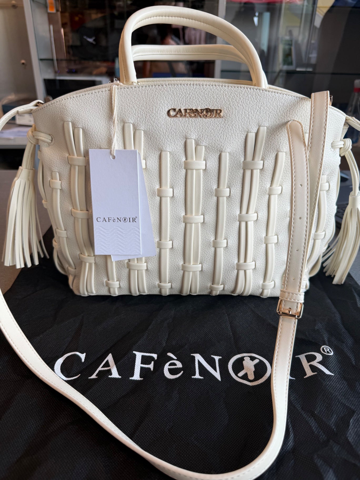 Borsa CafèNoir — Avorio intrecciata