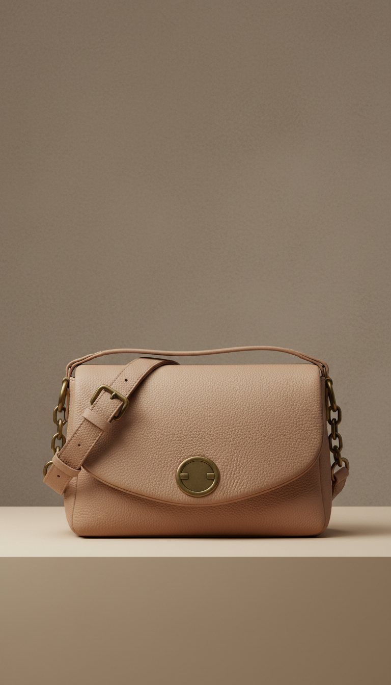 Borsa crossbody sabbia effetto soft