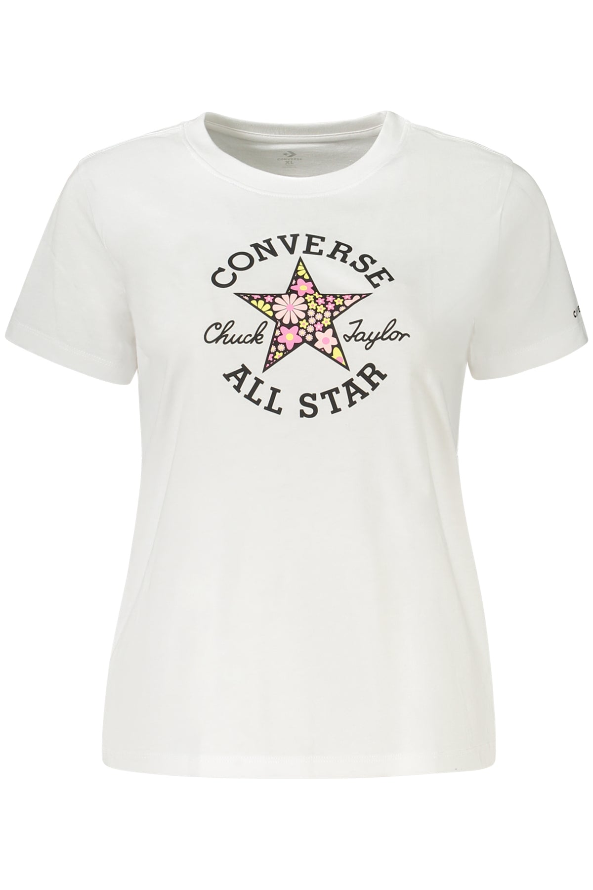 CONVERSE T-SHIRT MANICHE CORTE BAMBINA BIANCO