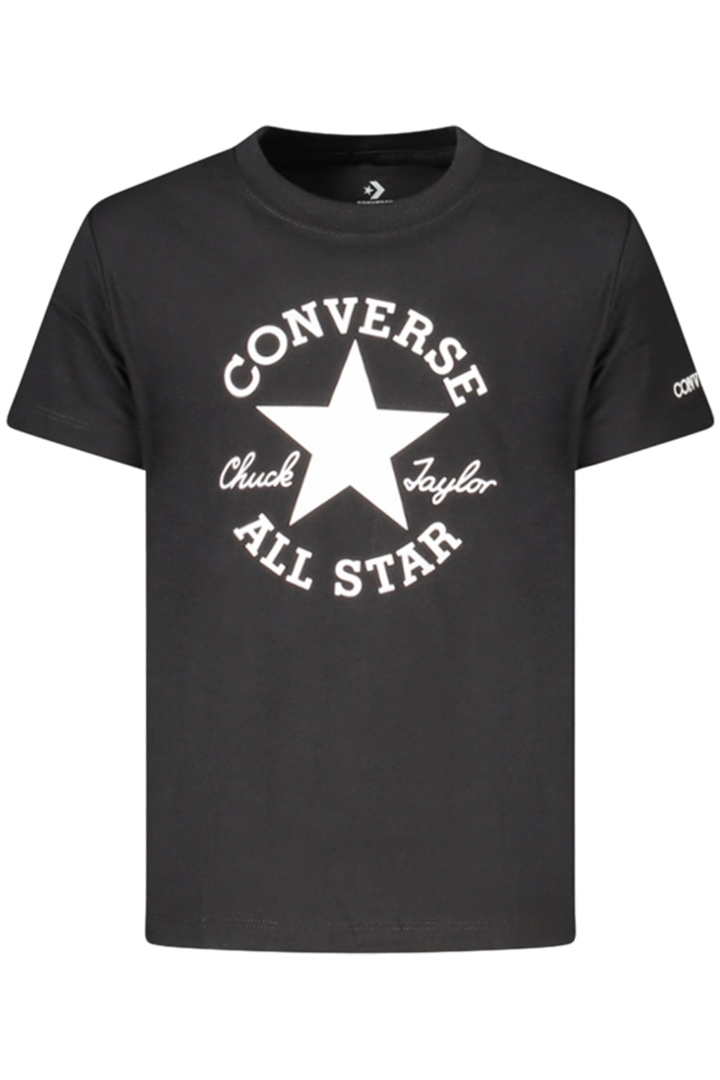 CONVERSE T-SHIRT MANICHE CORTE BAMBINA NERO