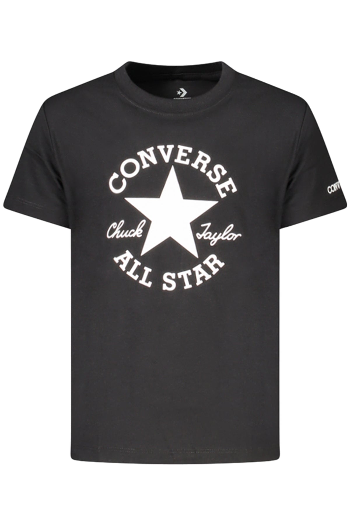 CONVERSE T-SHIRT MANICHE CORTE BAMBINA NERO