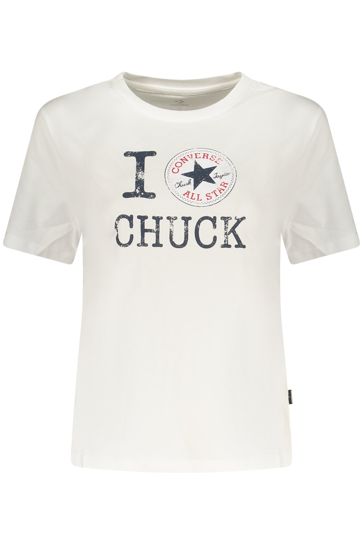 CONVERSE T-SHIRT MANICHE CORTE DONNA BIANCO