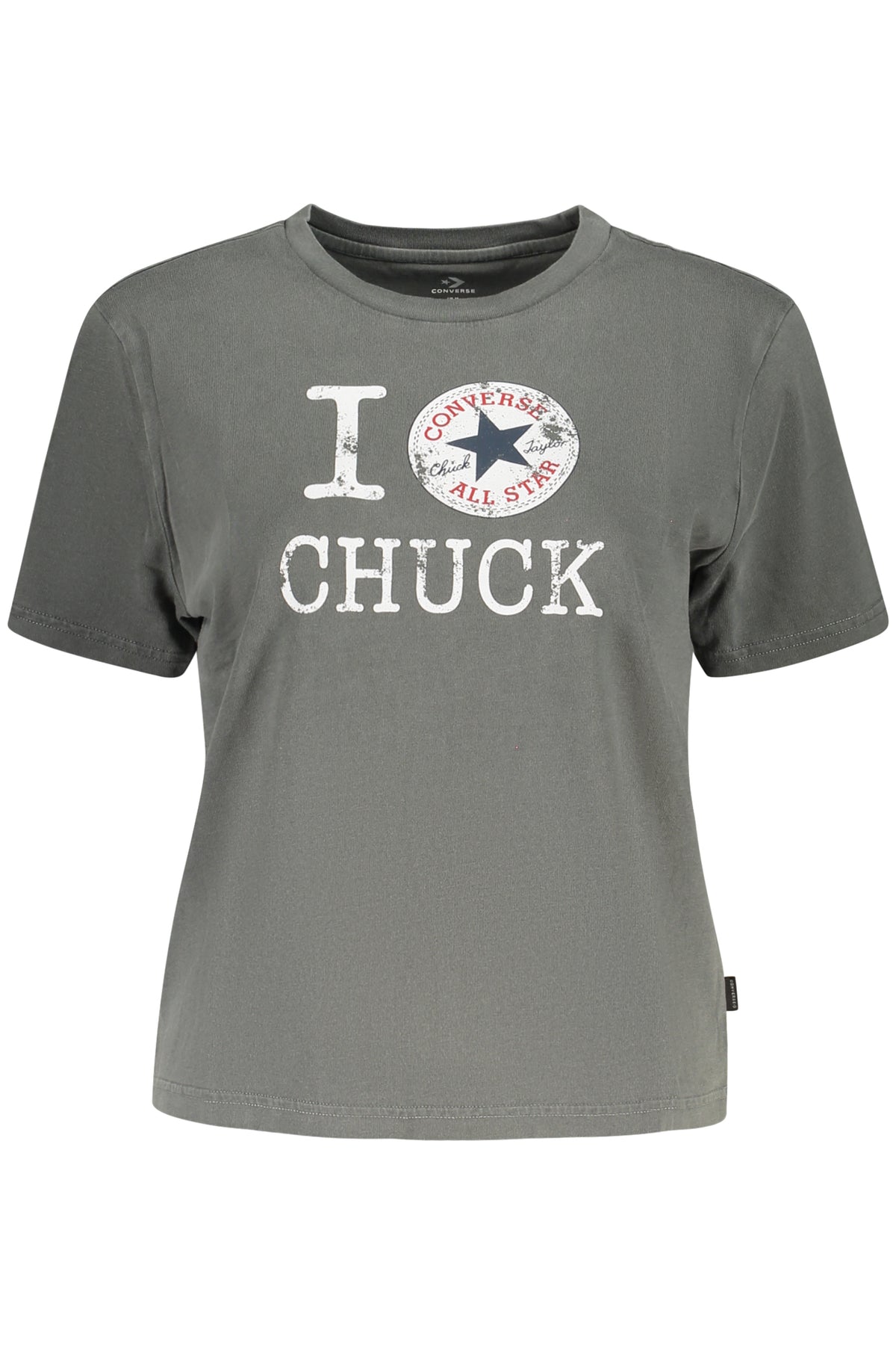 CONVERSE T-SHIRT MANICHE CORTE DONNA GRIGIO