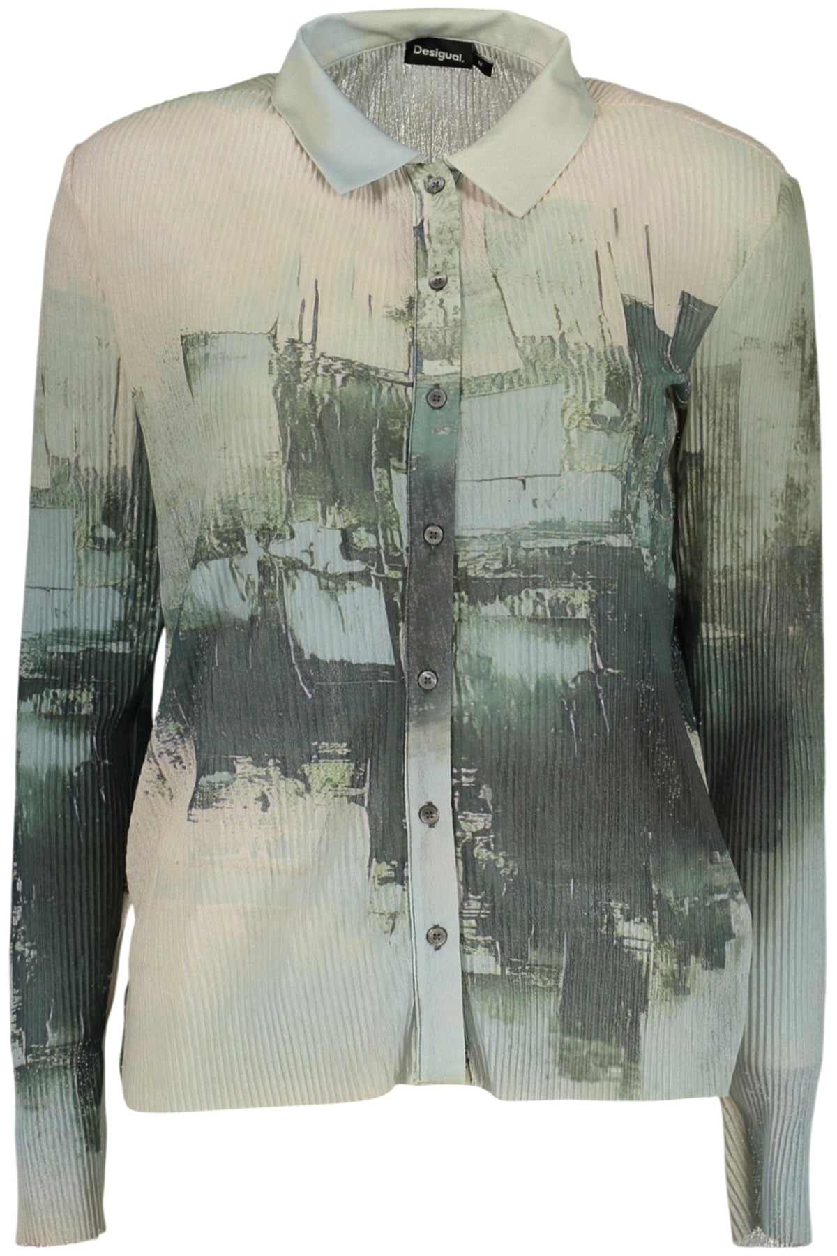 DESIGUAL CAMICIA MANICHE LUNGHE DONNA VERDE