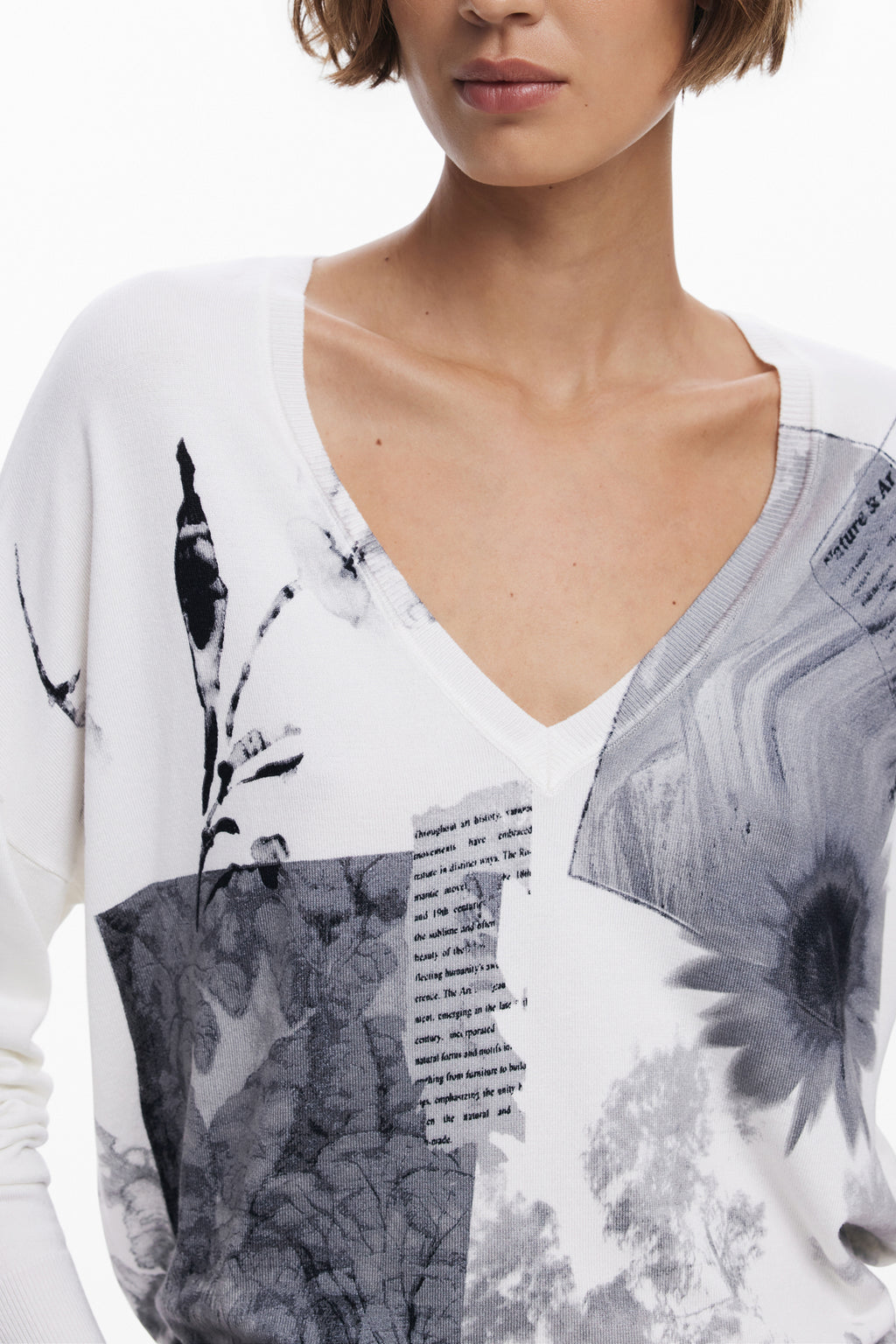 DESIGUAL MAGLIA DONNA BIANCO