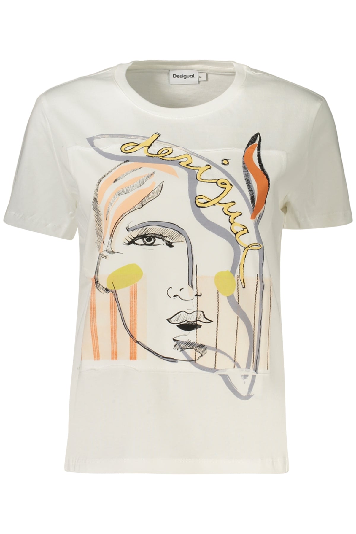 DESIGUAL T-SHIRT MANICHE CORTE DONNA BIANCO