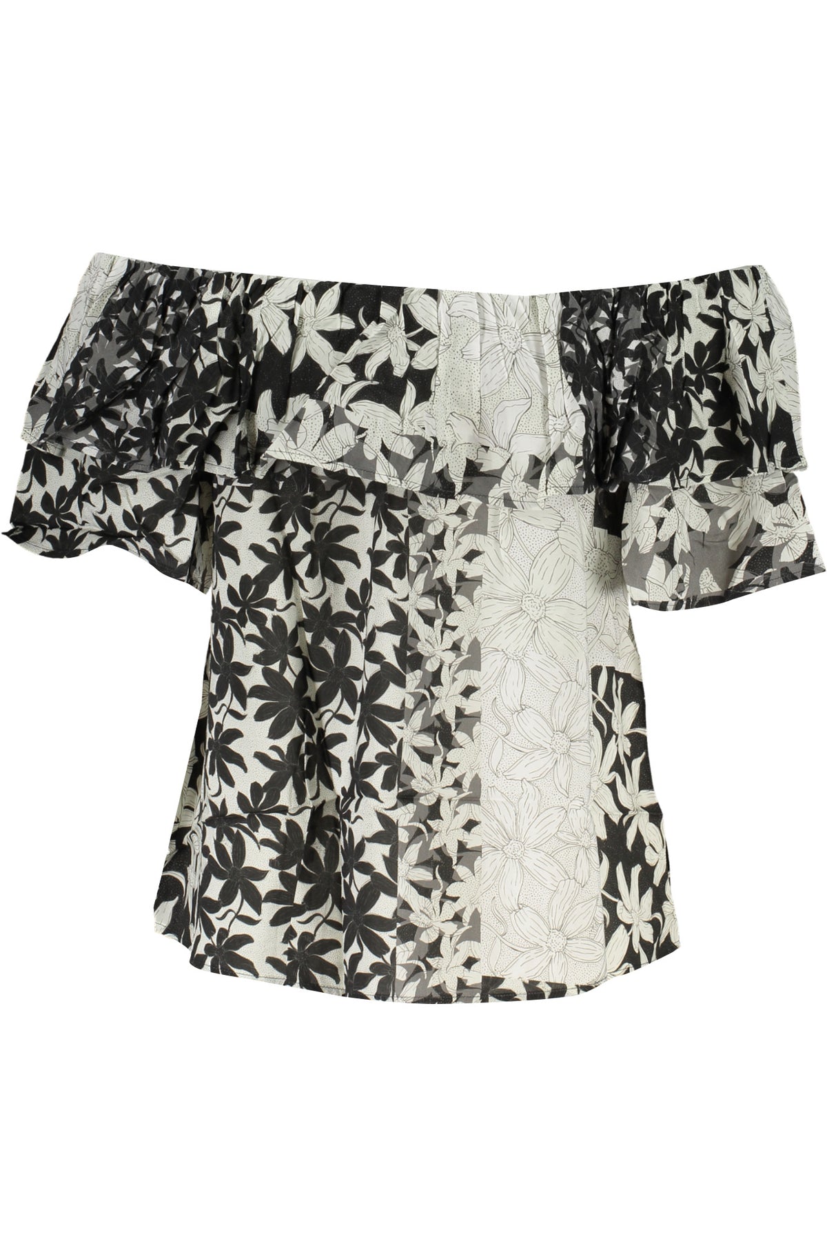 DESIGUAL T-SHIRT MANICHE CORTE DONNA BIANCO