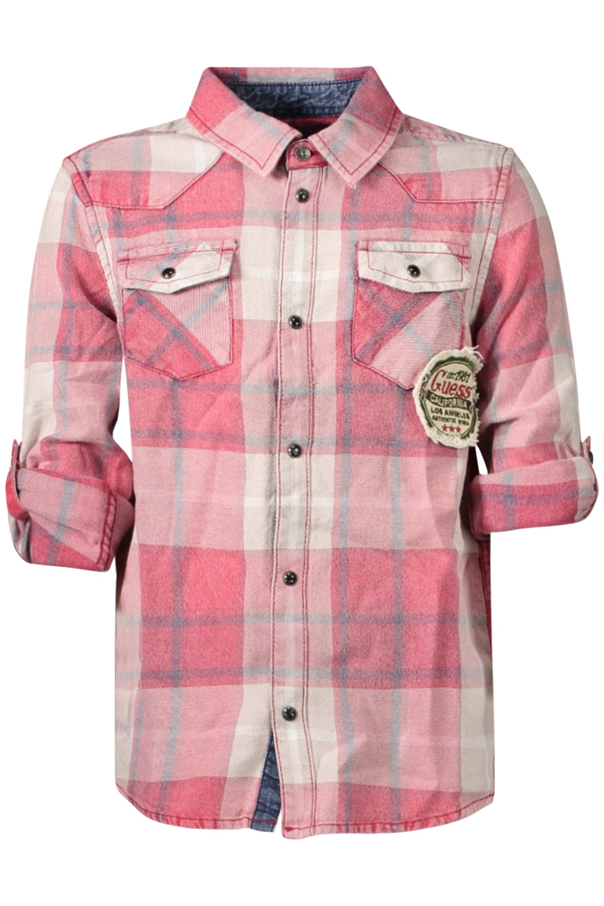 GUESS JEANS CAMICIA MANICHE LUNGHE BAMBINO ROSSO