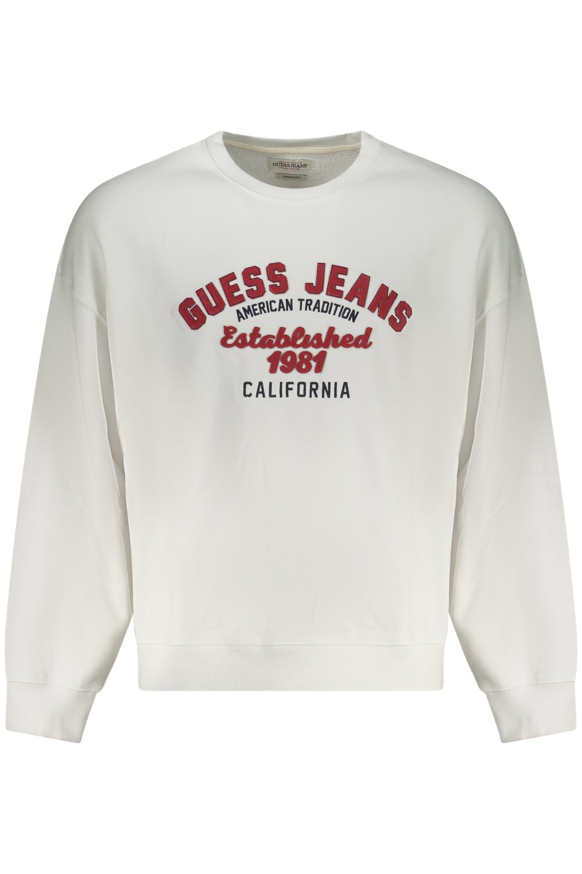 GUESS JEANS FELPA SENZA ZIP UOMO BIANCO