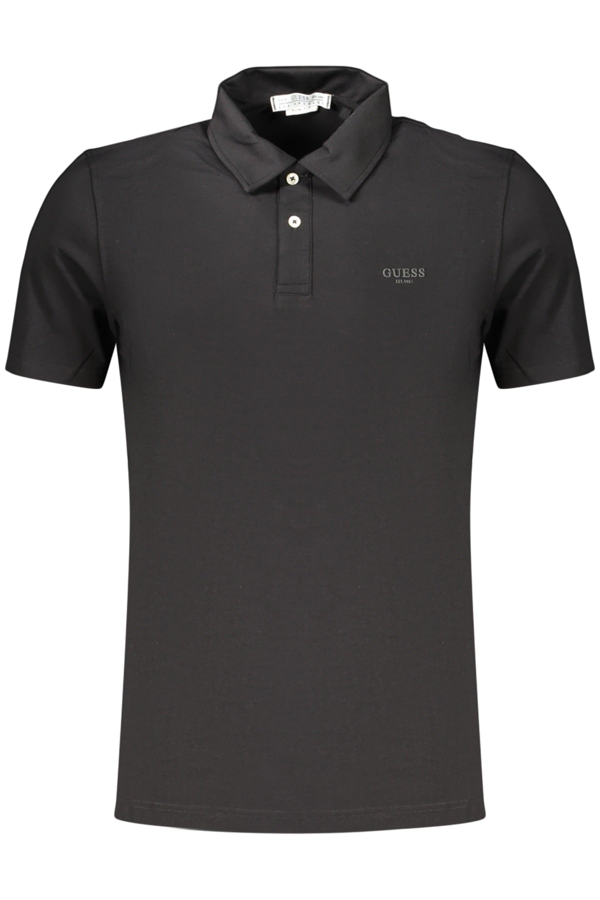 GUESS JEANS POLO MANICHE CORTE UOMO NERO