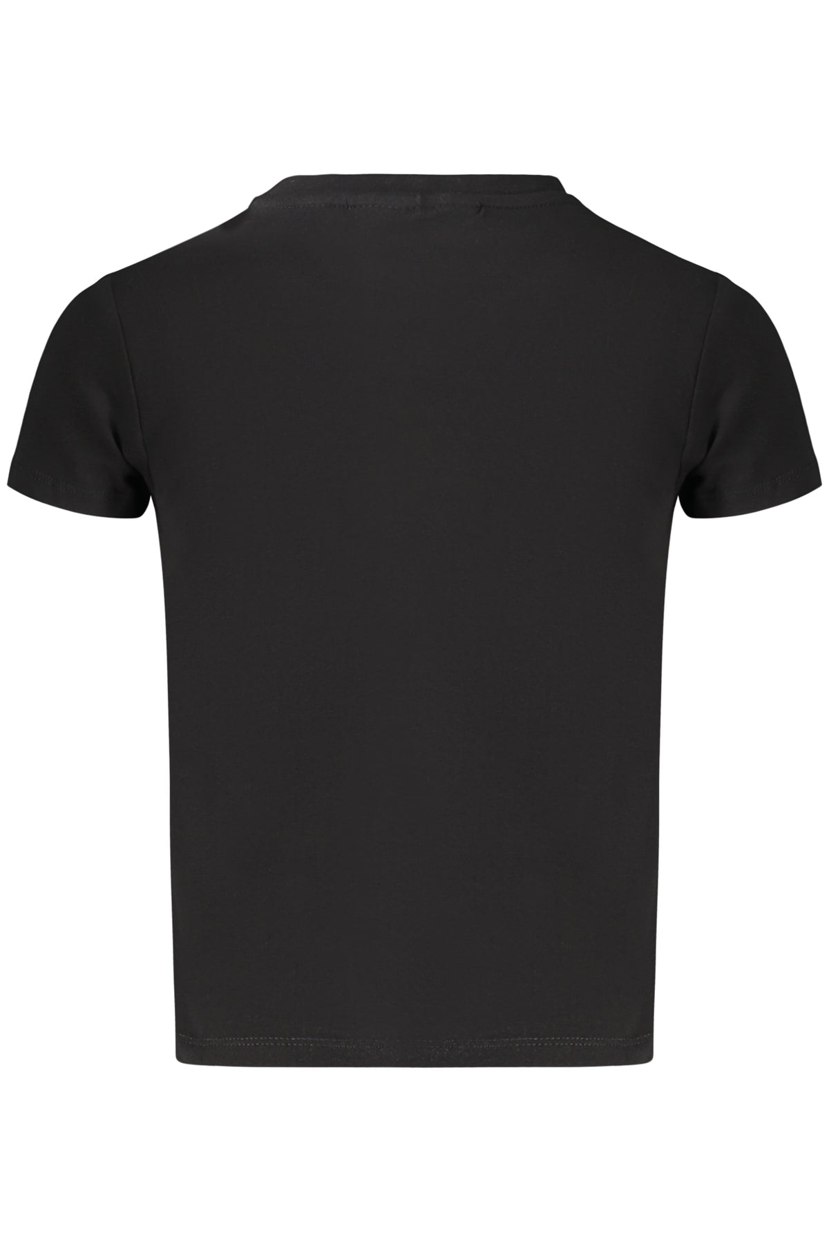 GUESS JEANS T-SHIRT MANICHE CORTE BAMBINA NERO