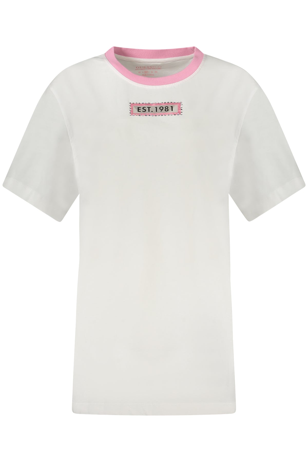 GUESS JEANS T-SHIRT MANICHE CORTE DONNA BIANCO