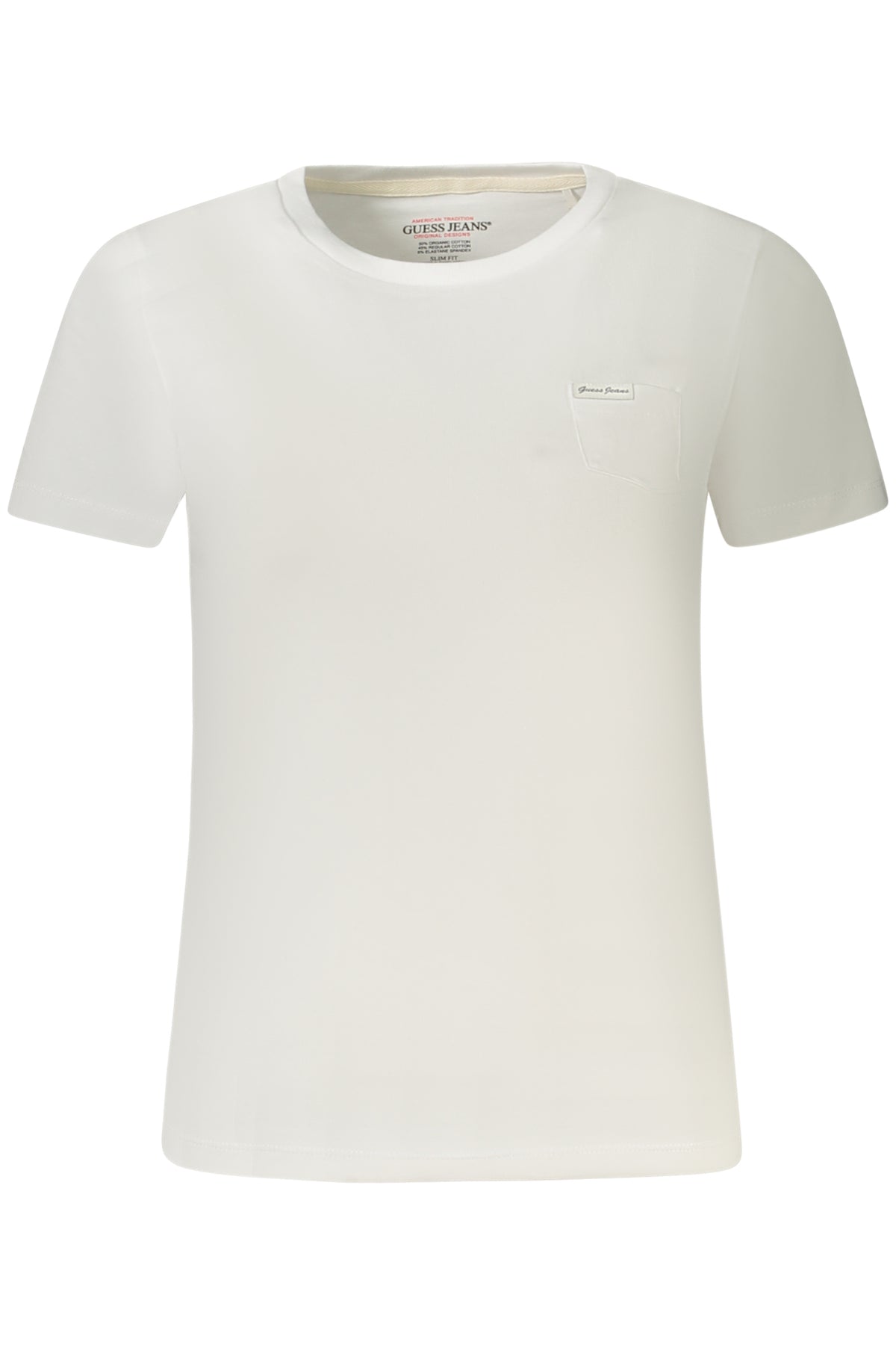 GUESS JEANS T-SHIRT MANICHE CORTE DONNA BIANCO