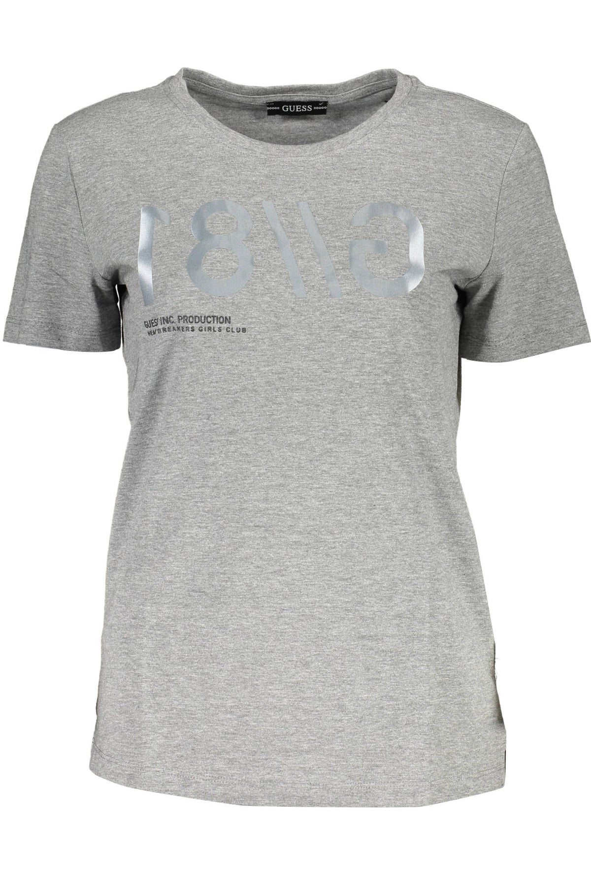 GUESS JEANS T-SHIRT MANICHE CORTE DONNA GRIGIO