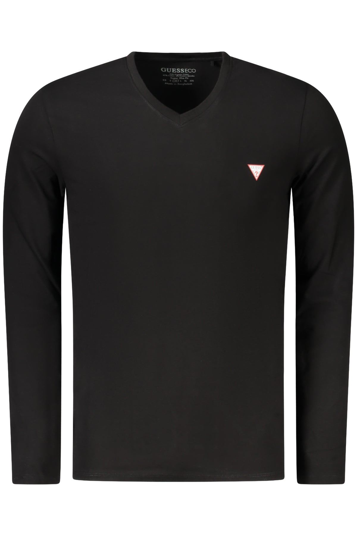 GUESS JEANS T-SHIRT MANICHE LUNGHE UOMO NERO