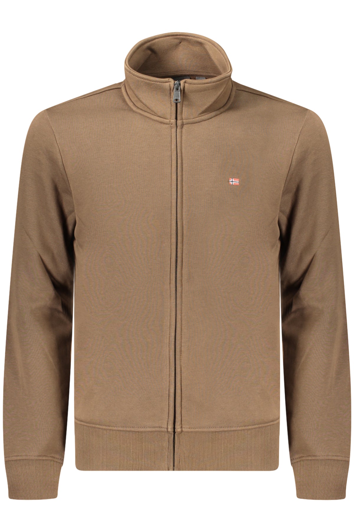 NAPAPIJRI FELPA CON ZIP UOMO MARRONE