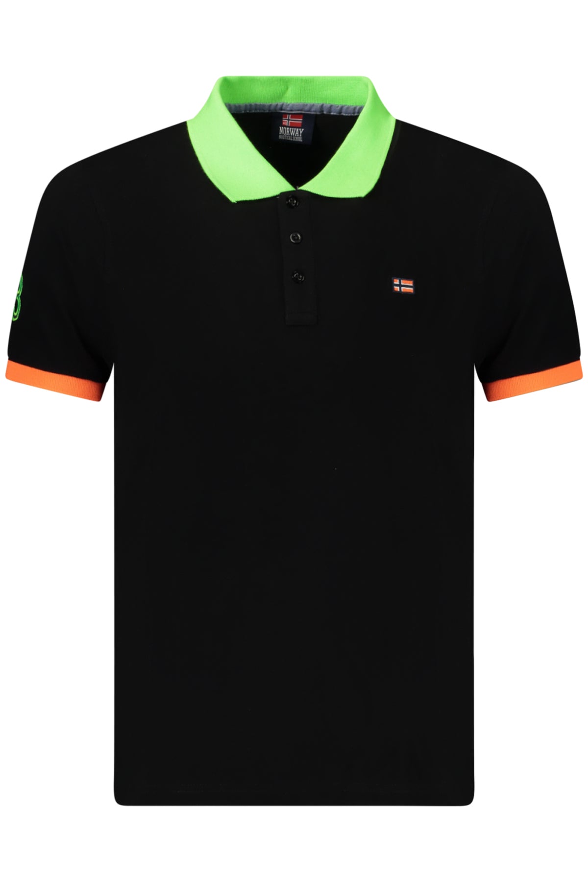 NORWAY 1963 POLO MANICHE CORTE UOMO NERO