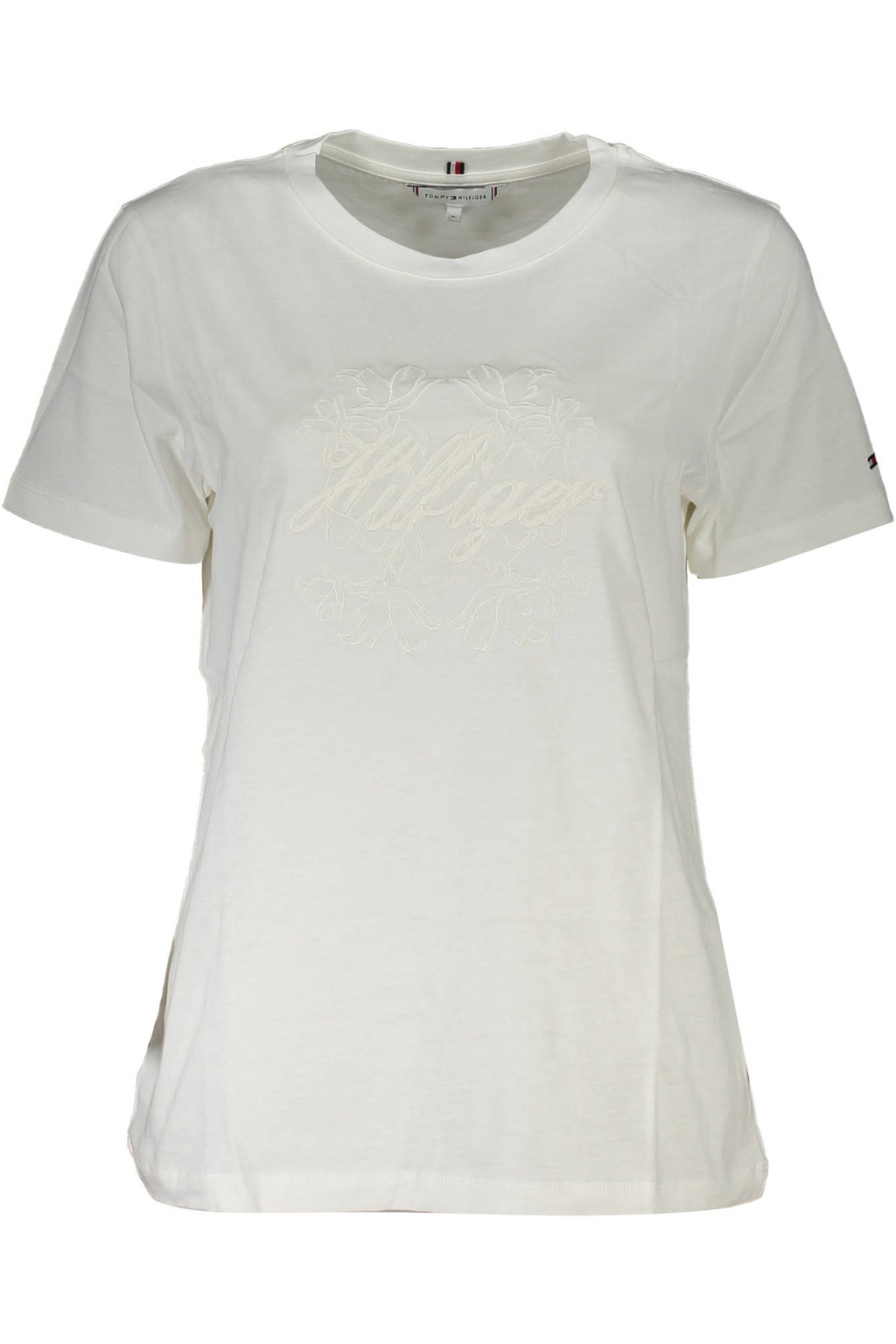 TOMMY HILFIGER T-SHIRT MANICHE CORTE DONNA BIANCO